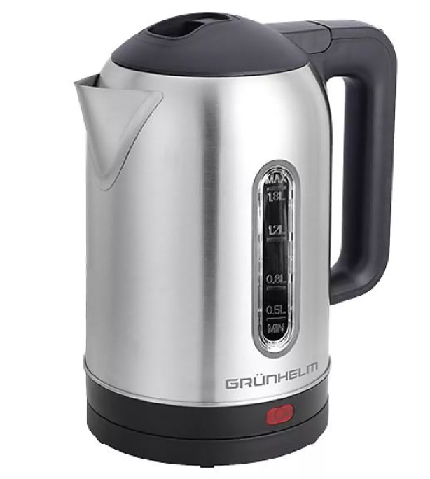 Електрочайник GRUNHELM EKS-1928S метал (сільвер) 1,8л, дисковий 1500 Вт